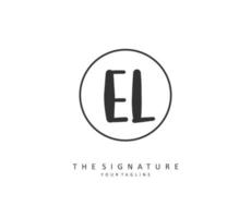 EL Initial letter handwriting and  signature logo. A concept handwriting initial logo with template element. vector