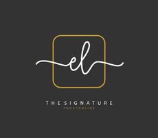 EL Initial letter handwriting and  signature logo. A concept handwriting initial logo with template element. vector