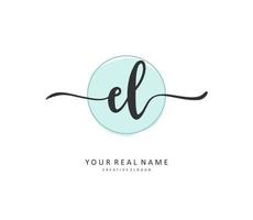 EL Initial letter handwriting and  signature logo. A concept handwriting initial logo with template element. vector