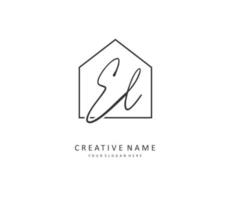 EL Initial letter handwriting and  signature logo. A concept handwriting initial logo with template element. vector