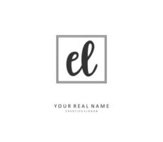 EL Initial letter handwriting and  signature logo. A concept handwriting initial logo with template element. vector