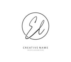 EL Initial letter handwriting and  signature logo. A concept handwriting initial logo with template element. vector