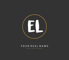 EL Initial letter handwriting and  signature logo. A concept handwriting initial logo with template element. vector