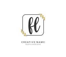 FL Initial letter handwriting and  signature logo. A concept handwriting initial logo with template element. vector