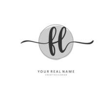 FL Initial letter handwriting and  signature logo. A concept handwriting initial logo with template element. vector