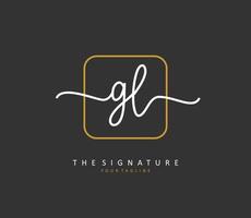 GL Initial letter handwriting and  signature logo. A concept handwriting initial logo with template element. vector