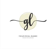 GL Initial letter handwriting and  signature logo. A concept handwriting initial logo with template element. vector