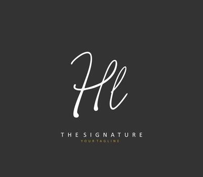 HL Initial letter handwriting and  signature logo. A concept handwriting initial logo with template element. vector