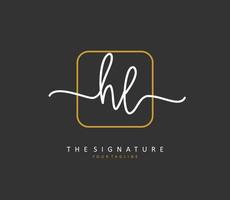 HL Initial letter handwriting and  signature logo. A concept handwriting initial logo with template element. vector