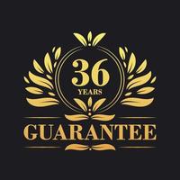 36 Years Guarantee Logo vector,  36 Years Guarantee sign symbol vector