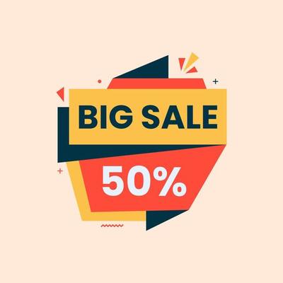 Big Sale and 50% Off Coupon Tags - Vectorjunky - Free Vectors