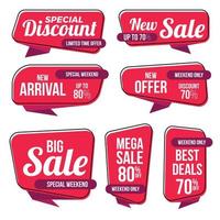 Big sale discount offer label collections vector