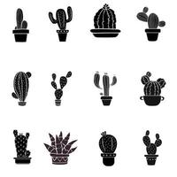 Cactus vector icon set. Cactus illustration sign collection. desert symbol or logo.