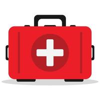 Illustration vector of first aid kit with flat design style,shadow and white background.Perfect for element graphic in poster,flyer,banner,infographic and animation at hospital and pharmacy.