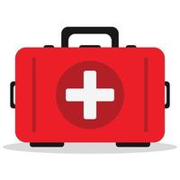 Illustration vector of first aid kit with flat design style,shadow and white background.Perfect for element graphic in poster,flyer,banner,infographic and animation at hospital and pharmacy.