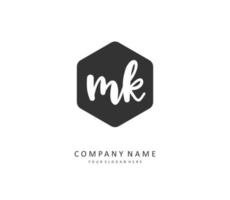 M K MK Initial letter handwriting and  signature logo. A concept handwriting initial logo with template element. vector