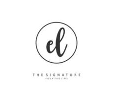 EL Initial letter handwriting and  signature logo. A concept handwriting initial logo with template element. vector