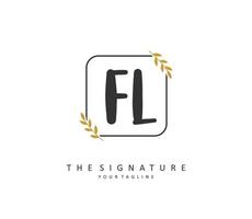 FL Initial letter handwriting and  signature logo. A concept handwriting initial logo with template element. vector