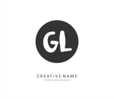 GL Initial letter handwriting and  signature logo. A concept handwriting initial logo with template element. vector