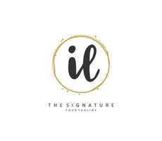 IL Initial letter handwriting and  signature logo. A concept handwriting initial logo with template element. vector