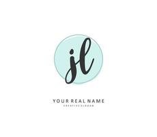 JL Initial letter handwriting and  signature logo. A concept handwriting initial logo with template element. vector