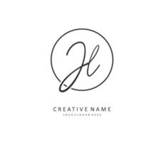 JL Initial letter handwriting and  signature logo. A concept handwriting initial logo with template element. vector