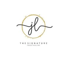 JL Initial letter handwriting and  signature logo. A concept handwriting initial logo with template element. vector