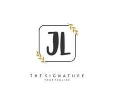 JL Initial letter handwriting and  signature logo. A concept handwriting initial logo with template element. vector