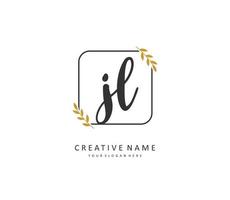 JL Initial letter handwriting and  signature logo. A concept handwriting initial logo with template element. vector