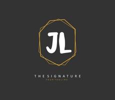 jl inicial letra escritura y firma logo. un concepto escritura inicial logo con modelo elemento. vector