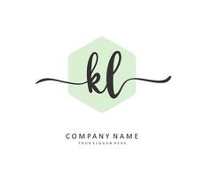 KL Initial letter handwriting and  signature logo. A concept handwriting initial logo with template element. vector