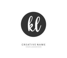 KL Initial letter handwriting and  signature logo. A concept handwriting initial logo with template element. vector