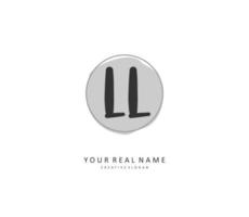 LL Initial letter handwriting and  signature logo. A concept handwriting initial logo with template element. vector