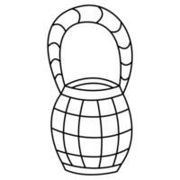 Abstract basket third. Doodle vector black and white illustration.