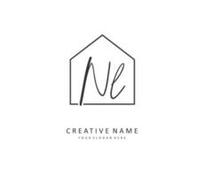 NL Initial letter handwriting and  signature logo. A concept handwriting initial logo with template element. vector