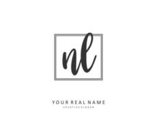 NL Initial letter handwriting and  signature logo. A concept handwriting initial logo with template element. vector