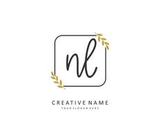 NL Initial letter handwriting and  signature logo. A concept handwriting initial logo with template element. vector