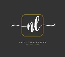 NL Initial letter handwriting and  signature logo. A concept handwriting initial logo with template element. vector