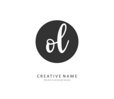 OL Initial letter handwriting and  signature logo. A concept handwriting initial logo with template element. vector