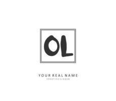 OL Initial letter handwriting and  signature logo. A concept handwriting initial logo with template element. vector