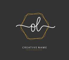 OL Initial letter handwriting and  signature logo. A concept handwriting initial logo with template element. vector