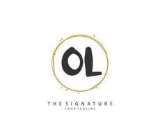 OL Initial letter handwriting and  signature logo. A concept handwriting initial logo with template element. vector