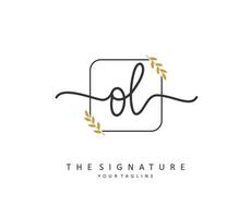 OL Initial letter handwriting and  signature logo. A concept handwriting initial logo with template element. vector