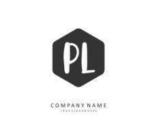 PL Initial letter handwriting and  signature logo. A concept handwriting initial logo with template element. vector