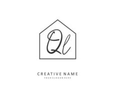 QL Initial letter handwriting and  signature logo. A concept handwriting initial logo with template element. vector