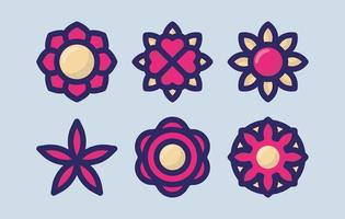 flower vector icon set, flowers icons pink and yellow free download