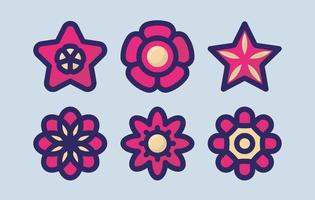 flower vector icon set, flowers icons pink and yellow free download