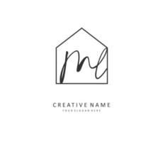 ML Initial letter handwriting and  signature logo. A concept handwriting initial logo with template element. vector