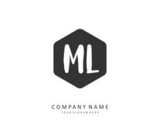 ML Initial letter handwriting and  signature logo. A concept handwriting initial logo with template element. vector