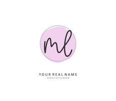 ML Initial letter handwriting and  signature logo. A concept handwriting initial logo with template element. vector